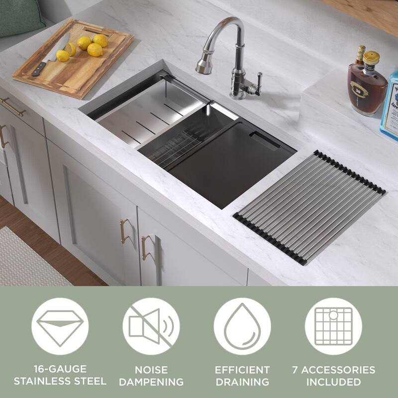 Whitehaus WHSW3019 30" Undermount Single Basin Stainless Steel Modern - Brushed Stainless Steel