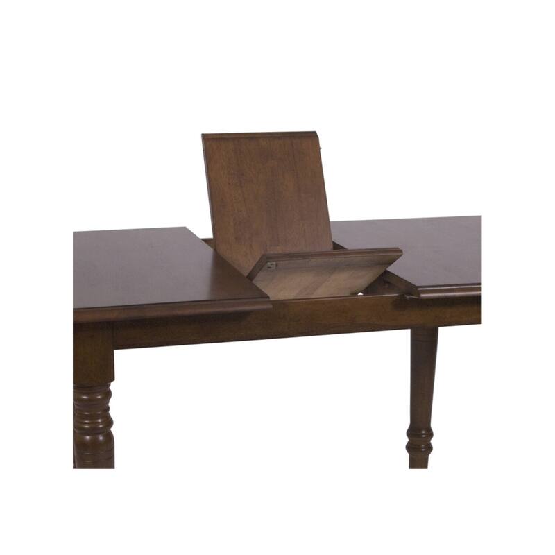 Extendable Dining Set - 60" Rectangular Wood Table & 4 Chairs - Retro Arrowback Design