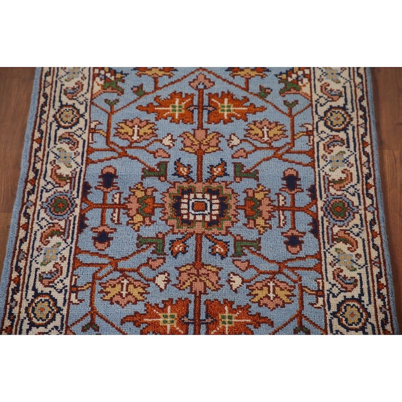 All-Over Floral Heriz Serapi Oriental Accent Rug Handmade Wool Carpet - 3'11"x 5'0"
