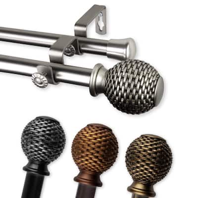 InStyleDesign Norty Adjustable Double Curtain Rod 13/16 inch dia.