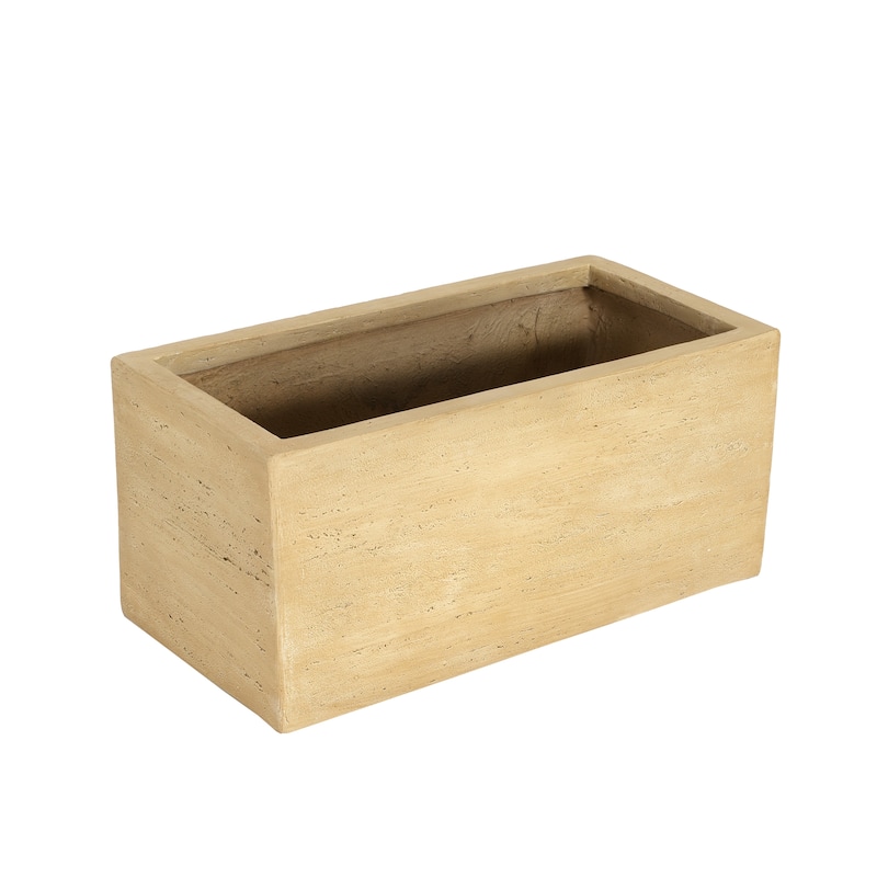 Christopher Knight Home- Byrkit Outdoor Travertine 24″ MGO Planter Box
