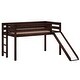 preview thumbnail 3 of 4, JACKPOT Contemporary Low Loft Twin Bed with Ladder, Slide and Tent