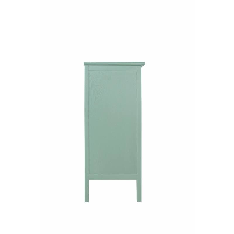 3-Drawer Cabinet with Hollow-Carved Design and Metal Handles