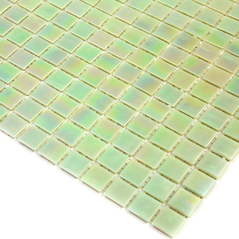 Apollo tile 12" x 12" Nacreous Glossy Lime Green Glass Tile (20 sq ft/case) - 20 Pack