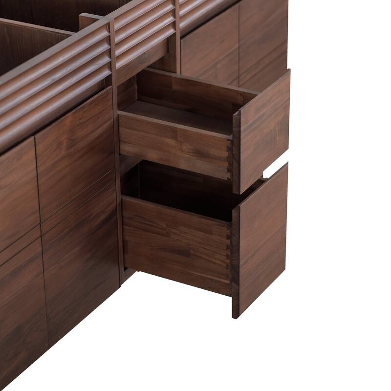 Avanity Carina Bathroom Vanity in Coffee Teak with Carrara White Marble Top