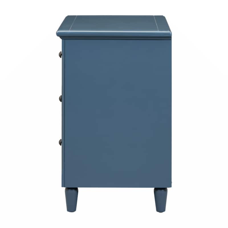 3-Drawer Nightstand Storage Wood Cabinet