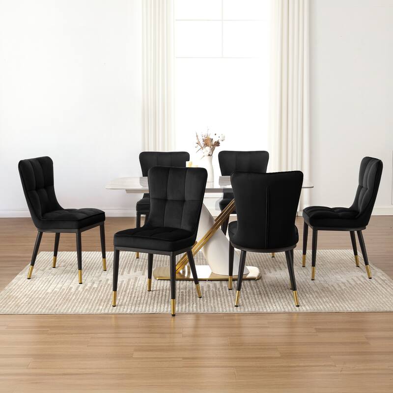 Modern Velvet Upholstered Dining Chairs, Set of 2/4 - 35.8"H x 18.9"W x 23.2"D