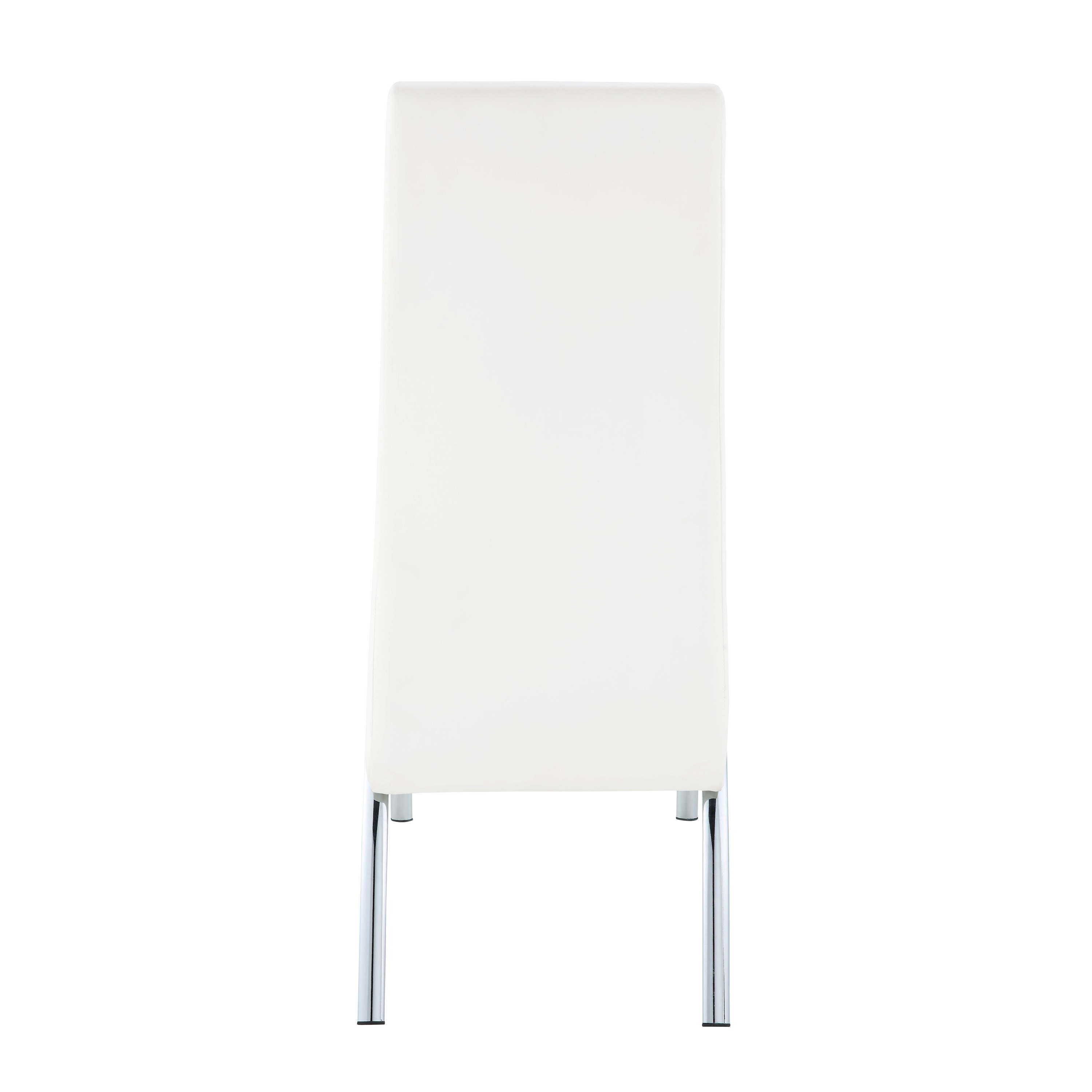 White and Chrome Armless Solid Back Side Chair (Set of 2)
