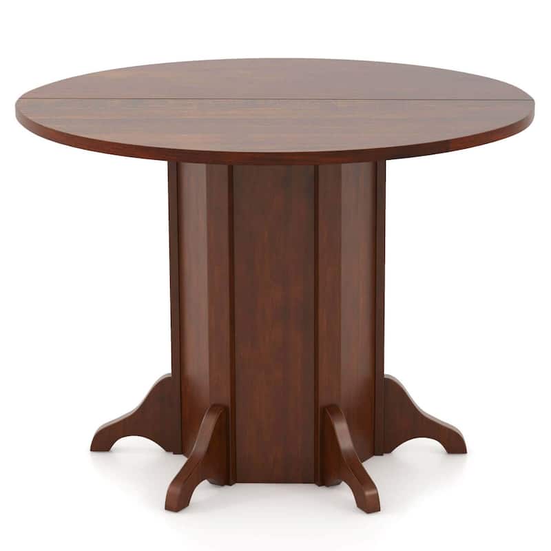 Round Dining Table w/Pedestal Base Circle Kitchen Table - Walnut - Walnut