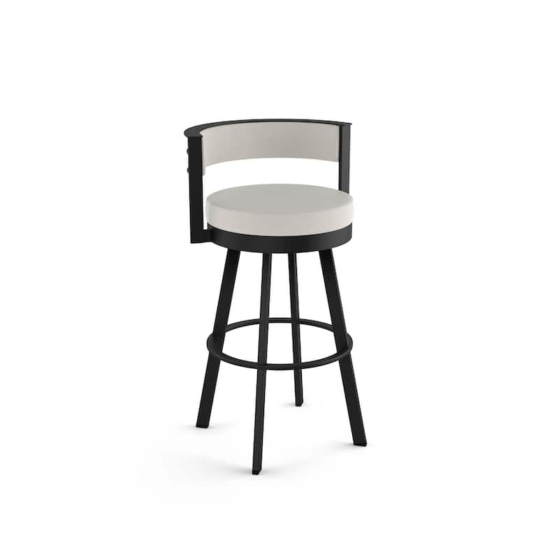 Amisco Browser Swivel Counter Stool - Light Grey Polyester / Black Metal