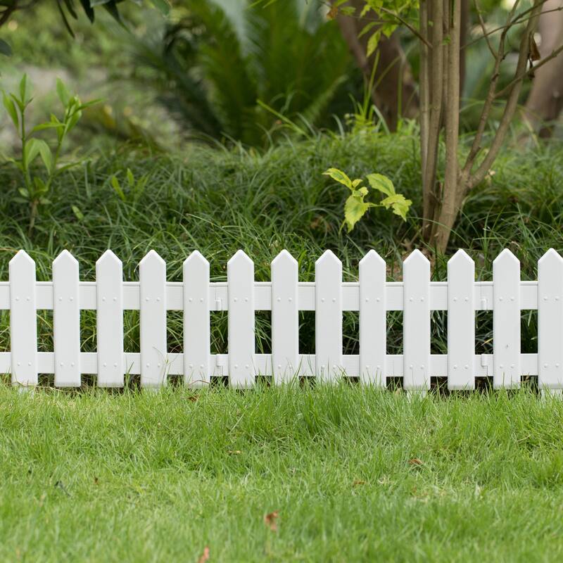 6-pc 12-inch Decorative Landscape Edging Ornamental Fence for Lawn Flower Beds Pathways and Outdoor Decor Interlocking Garden