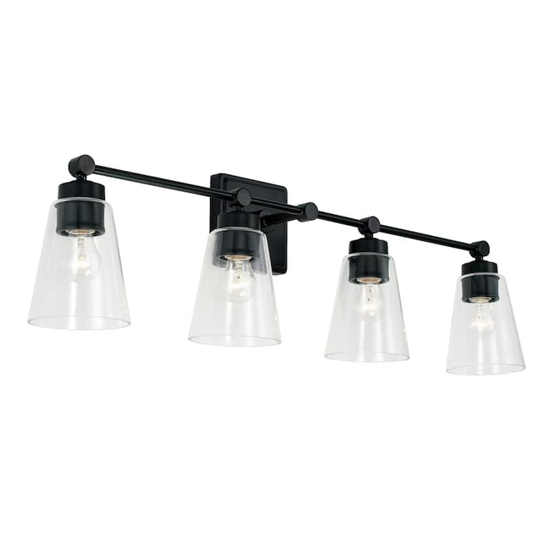 33-inch 4-light Bath/ Vanity Fixture w/ Clear Glass