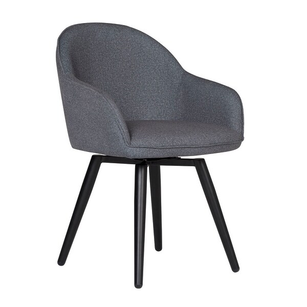 Offex Home Dome Swivel Dining/Office Chair with Arms in Charcoal Grey