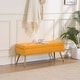 preview thumbnail 25 of 92, Velvet Storage Ottoman Bench with gold legs and Nailhead Trim for Bedroom/End of Bed/Entryway/Window Mustard-40" Wide