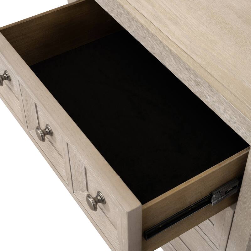 Furniture of America Durem II Modern Classic 5-Piece Solid Wood Panel Bedroom Set with 2-Drawer Oversized Nightstand