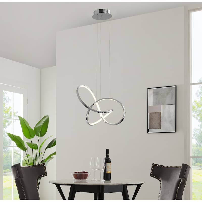 Knotted Integrated LED Dimmable Chandelier - Chrome