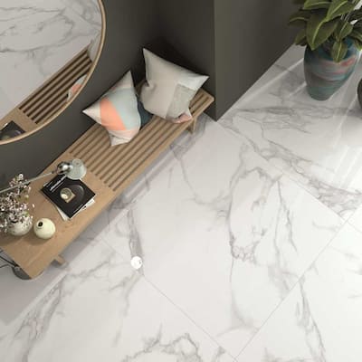Adonis Pure 30x30 White Satin Porcelain Tile - Floor & Wall - Large Format