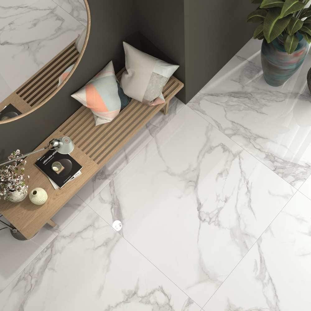 Adonis Pure 30x30 White Satin Porcelain Tile - Floor & Wall - Large Format