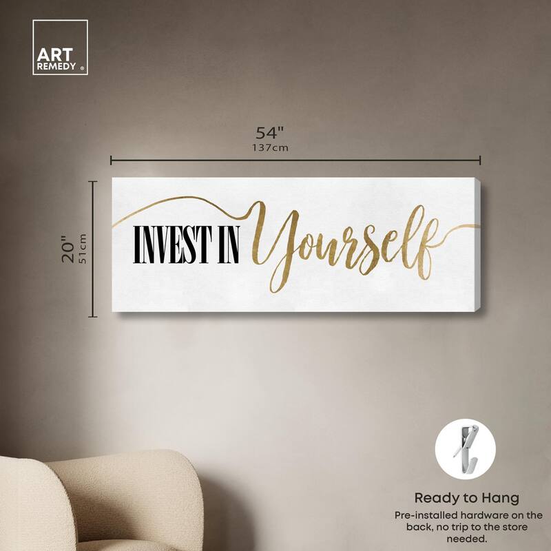 Invest In Yourself Panoramic Canvas by Art Remedy, Gallery Wrapped