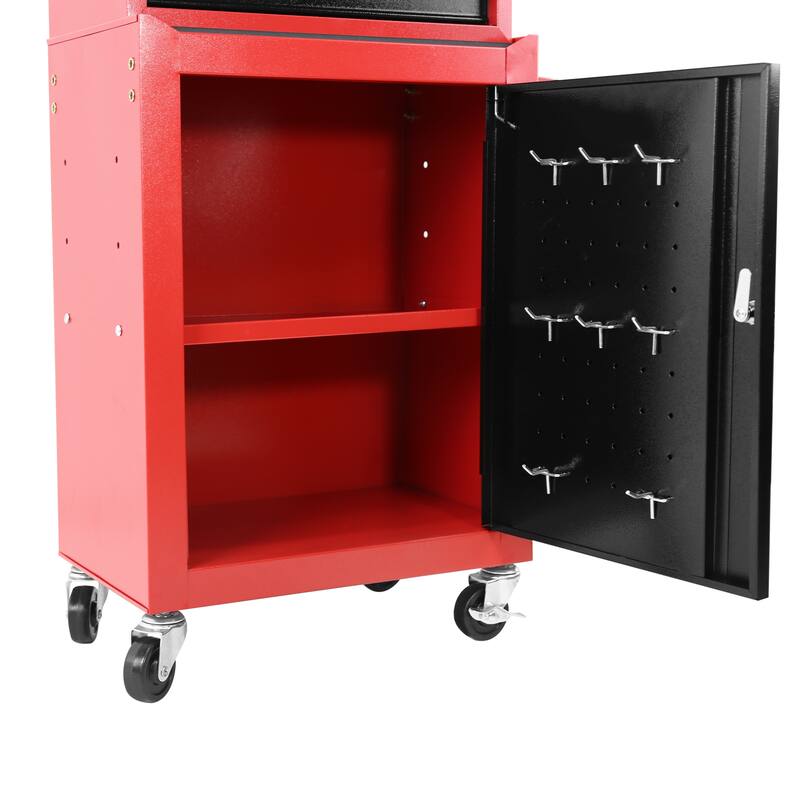 Detachable 3 Drawer Tool Chest w/Storage Cabinet and Adjustable Shelf - 3-Drawer