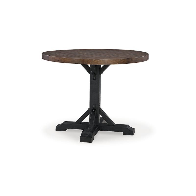Signature Design by Ashley Valebeck Black/Dark Brown Counter Height Dining Table - 48" W x 48" D x 36" H