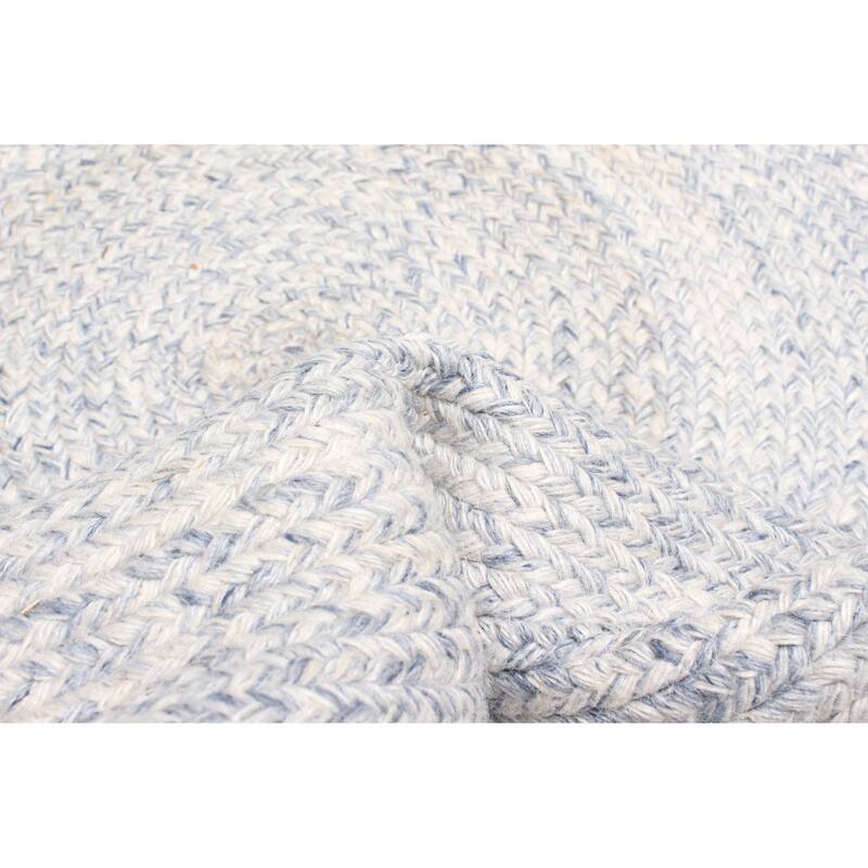 ECARPETGALLERY Braid weave Sienna Light Grey Wool Rug - 3'4 x 3'4