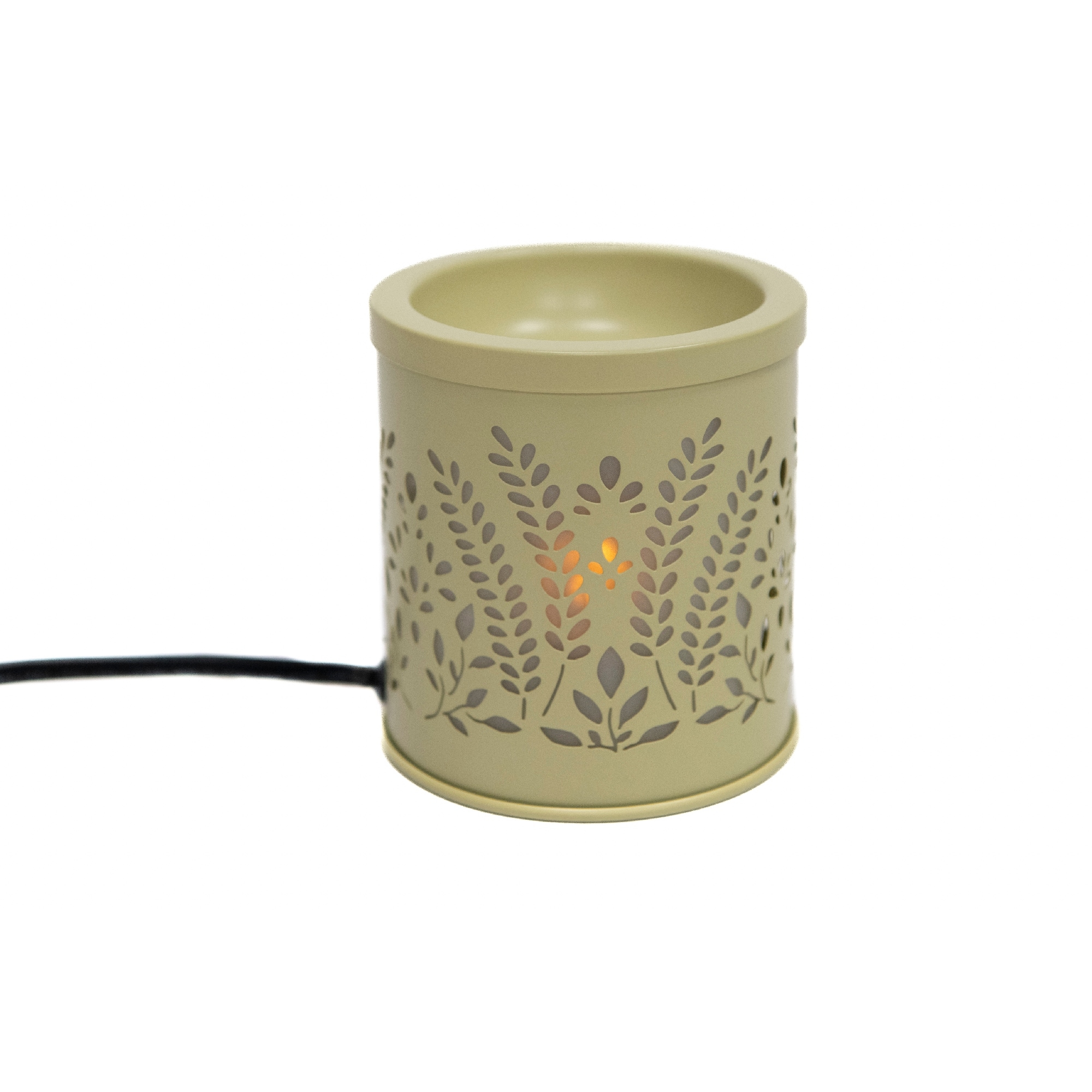 Metal Plug-In Corded Wax Warmer Leaves Cream
