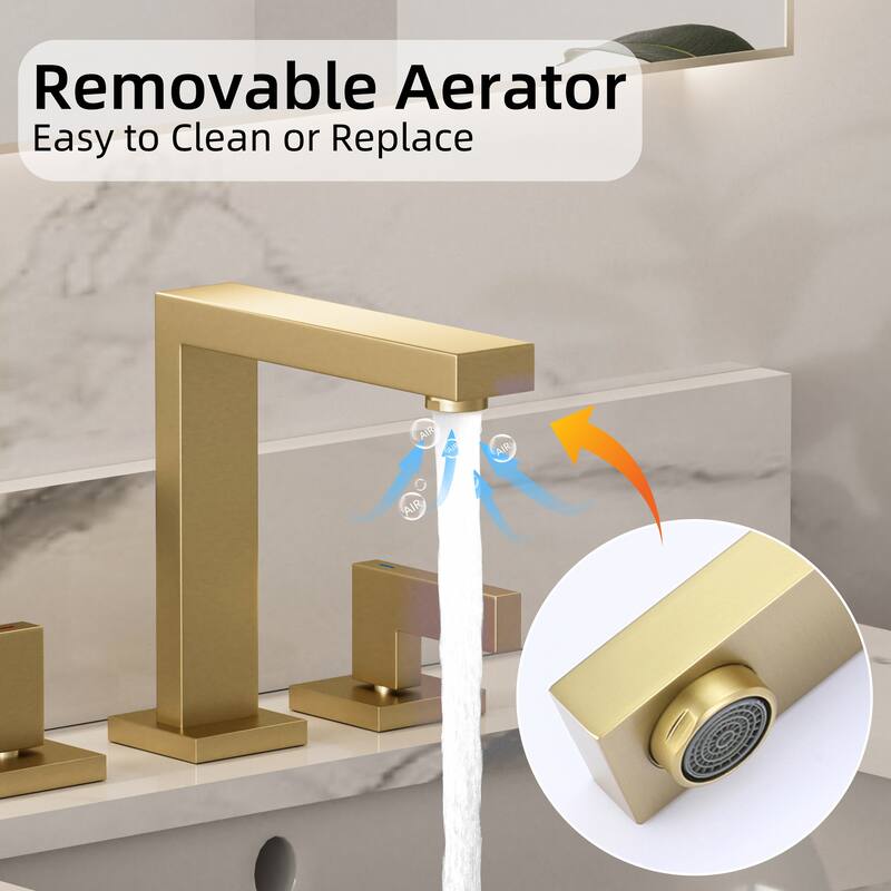 Modland 8 Inch Widespread Bathroom Faucet Double Handle Bathroom Sink Faucet with CUPC Supply Lines