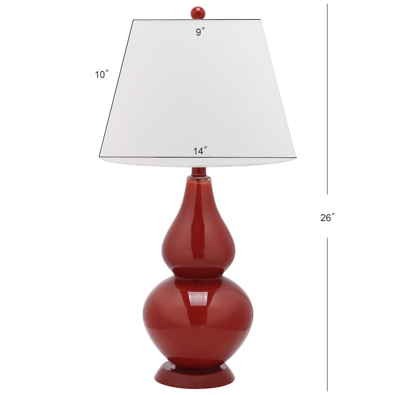 SAFAVIEH Lighting Demetria 27-inch Double Gourd White Table Lamp (Set of 2) - 14"x14"x26" - 14Wx14Dx26H