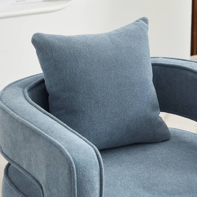 29"W Boucle Upholstered Swivel Armchair Single Sofa