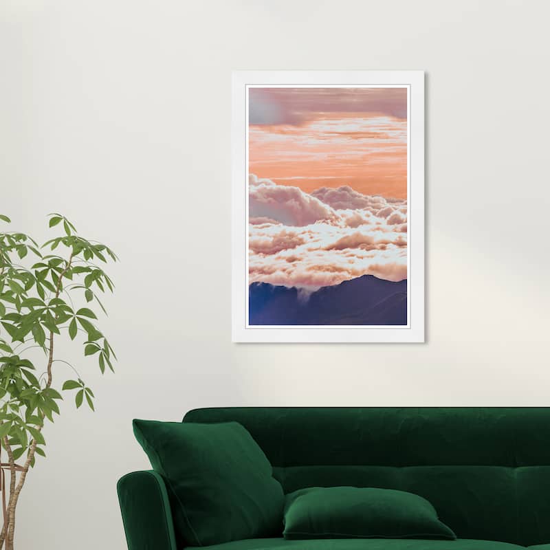 Wynwood Studio Prints Nature and Landscape There up Beautiful Orange and Pastel Orange Rustic Wall Art Canvas Print - White