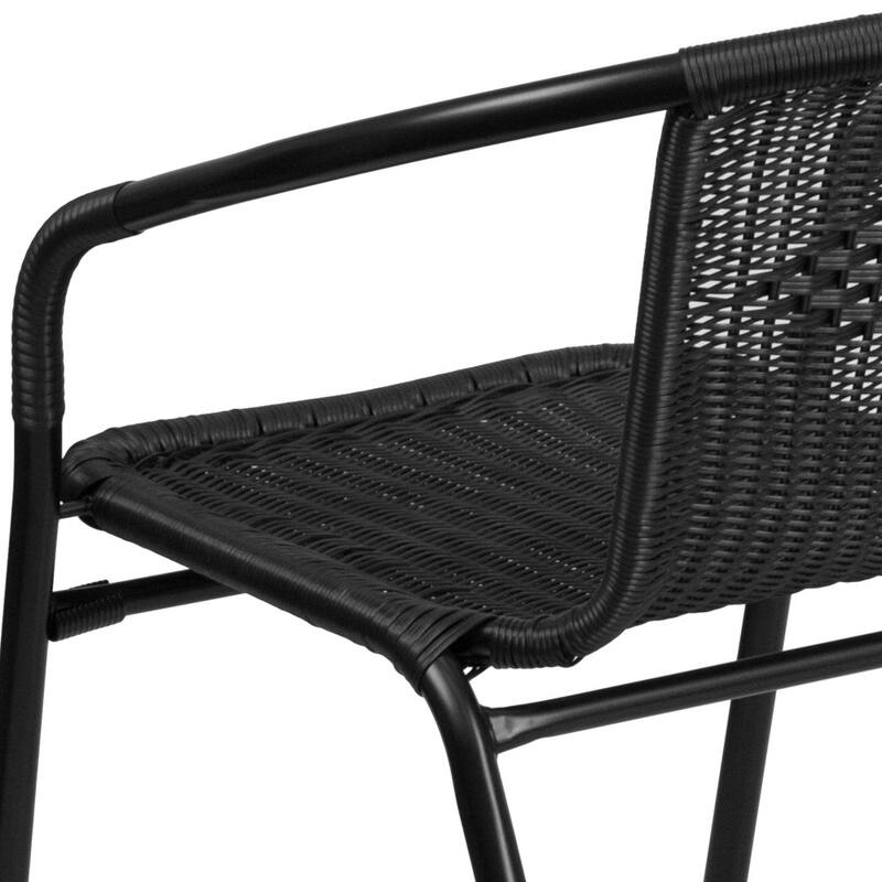 2 Pack Rattan Indoor-Outdoor Restaurant Stack Chair
