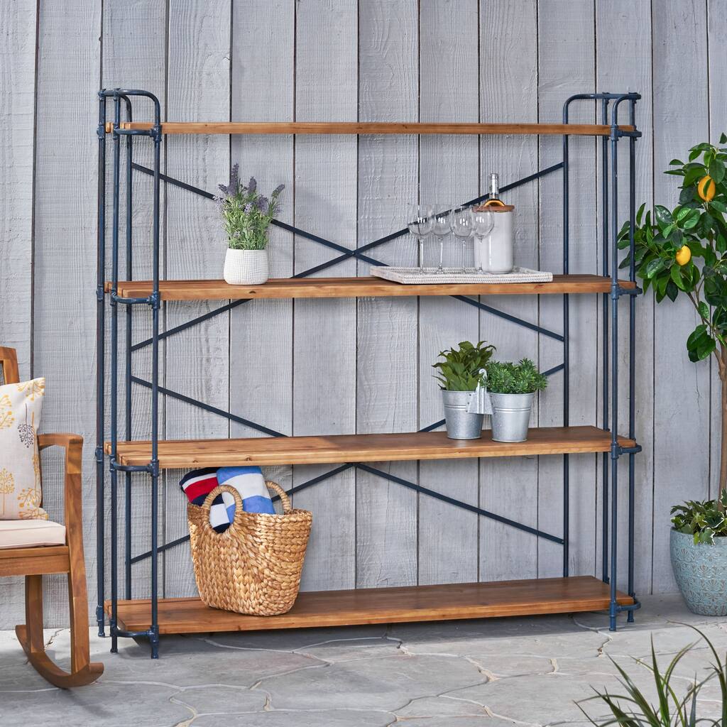 Metal Frame Bookshelf with Open Shelves