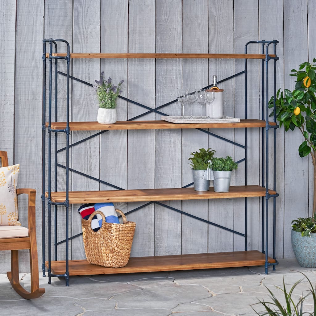 Yorktown Industrial 4-shelf Firwood Bookcase by Christopher Knight Home