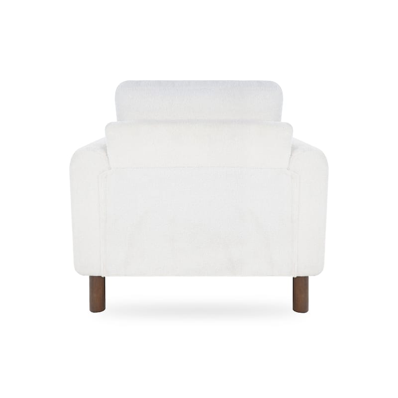 Christopher Knight Home Rowan Accent Chair Curved Handrails Single Sofa with Walnut Legs