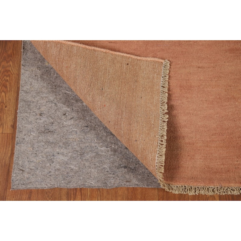 Brown Orange Modern Gabbeh Oriental Rug Hand-Knotted Wool Carpet - 4'9"x 6'5"