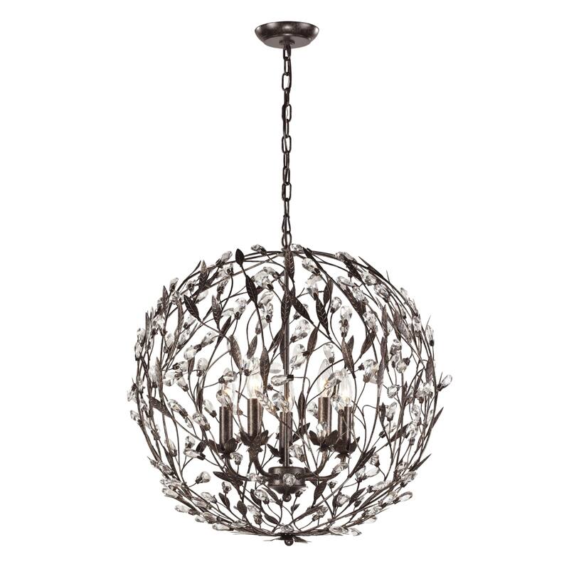 Circeo 16-inch Wide 3-Light Chandelier in Deep Rust - Deep Rust - 24in W x 24inD x 24in H