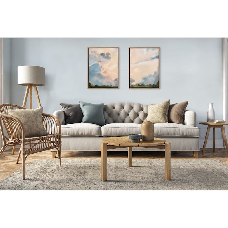 Kate and Laurel Sylvie Clouds Framed Canvas Set by Mary Sparrow
