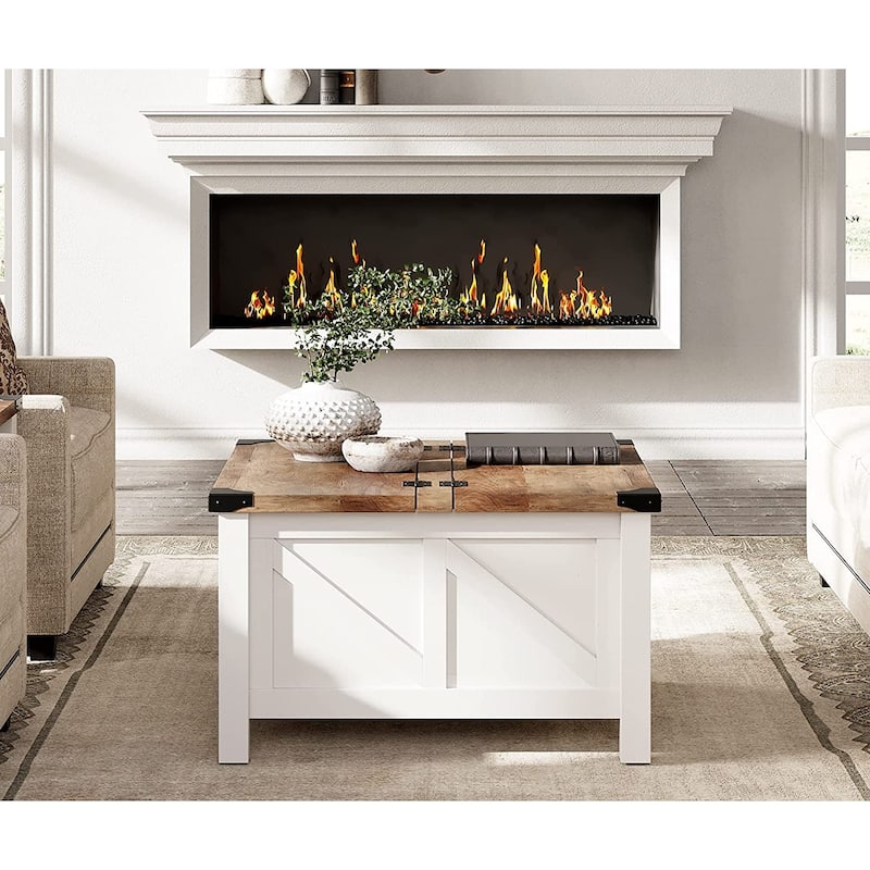 WAMPAT Modern Farmhouse Coffee Table