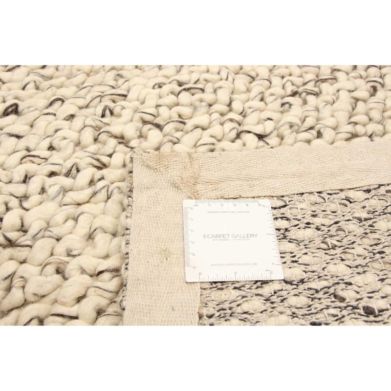 ECARPETGALLERY Braid weave Sienna Cream Wool Rug - 5'6 x 7'6