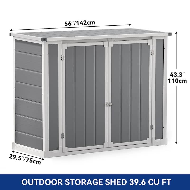 Moasis 4.65 ft. W x 2.45 ft. D Resin Horizontal Storage Shed