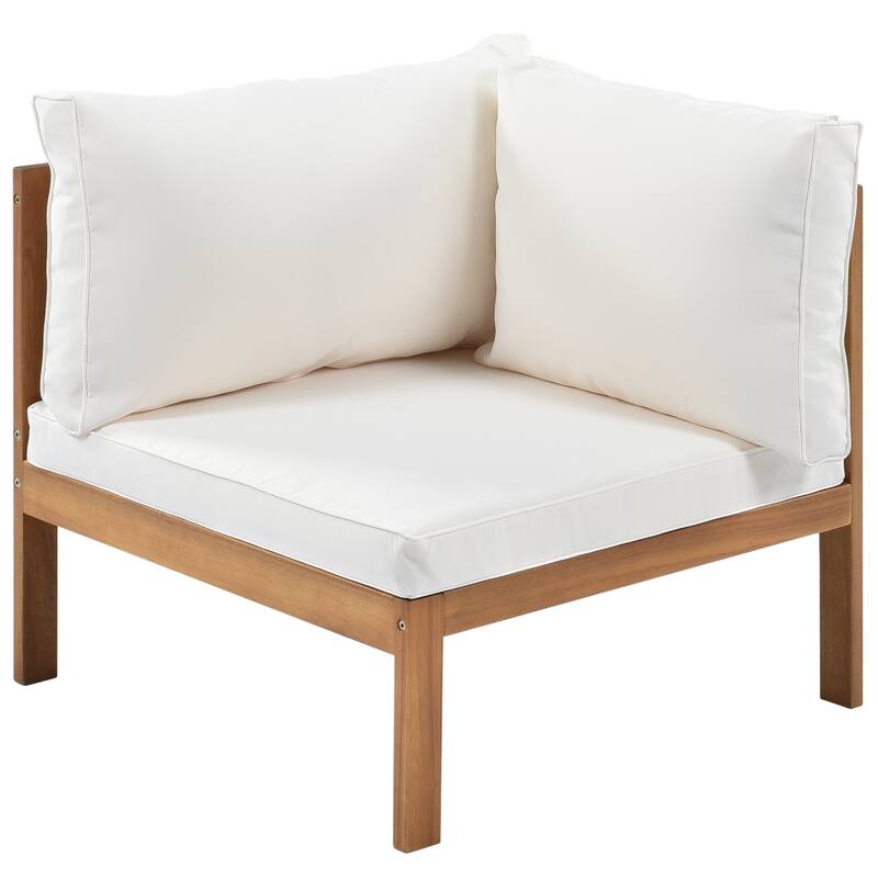 4 Piece Outdoor Patio Furniture Set, Patio Sectional Conversation Set with Coffee Table, Two-Person Sofa and Corner Sofa