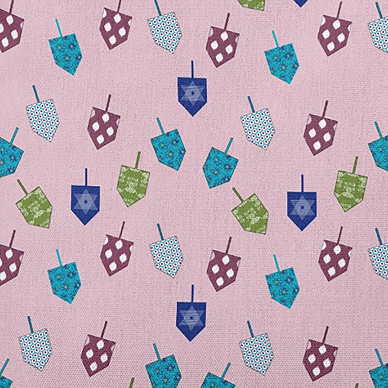 Hanukkah Dreidel Pattern Accent Pillow