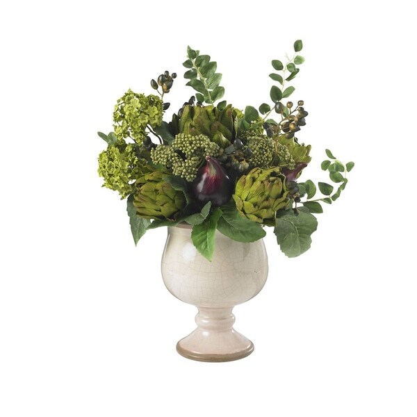 Nearly Natural Artichoke and Hydrangea Silk Flower Arrangement