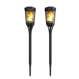 Finether Led Fire Finether 2 Pack Solar Torch Lights, Wall-mounted LED Torches with 99 ...