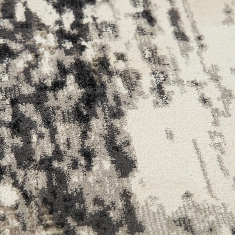 Alora Decor Graystone Contemporary Ivory Polyester Area Rug