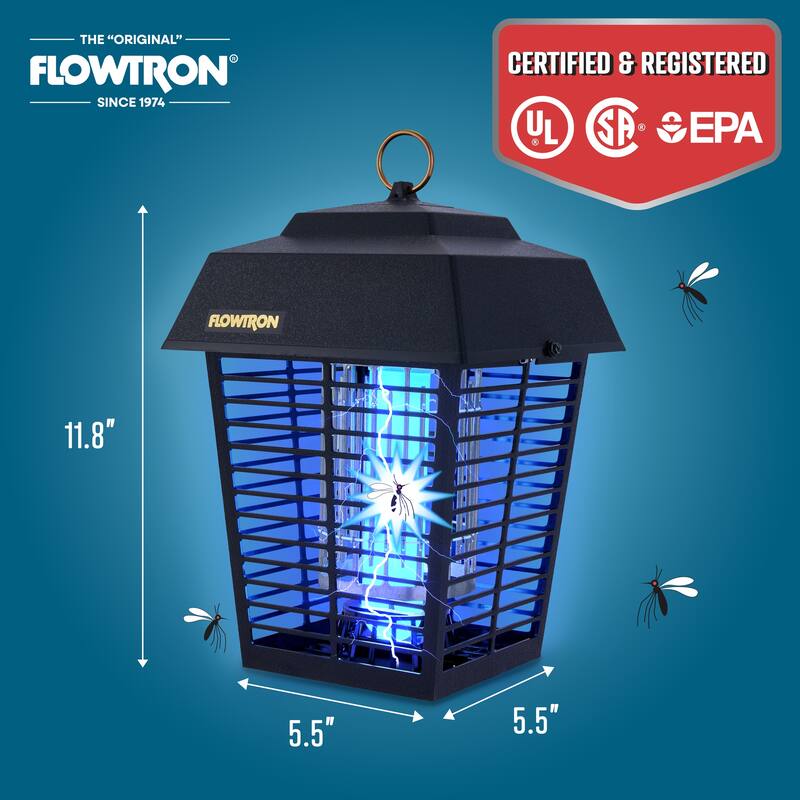 Flowtron Bug Zapper, Mosquito Zapper with 1 Acre of Coverage, Bulb & 5600V Killing Grid