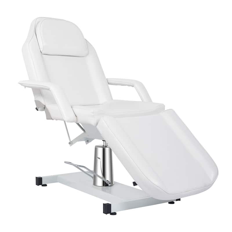 73" Adjustable Beauty Salon Spa Massage Bed Tattoo Chair 360 Degree Swivel White - White