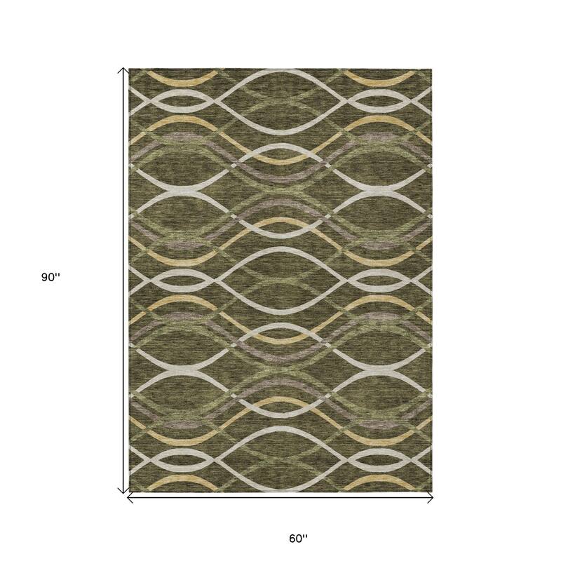 HomeRoots Abstract Transitional Rectangle Outdoor Rug