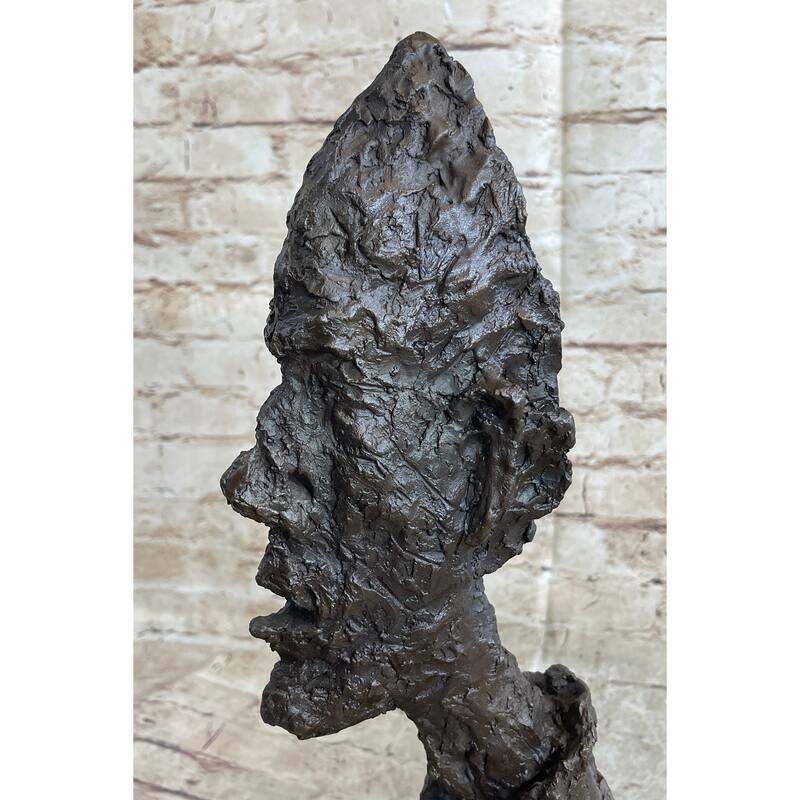 Bust Of Diego After Alberto Giacometti Bronze Metal Brutalist Head Statue Sculpture